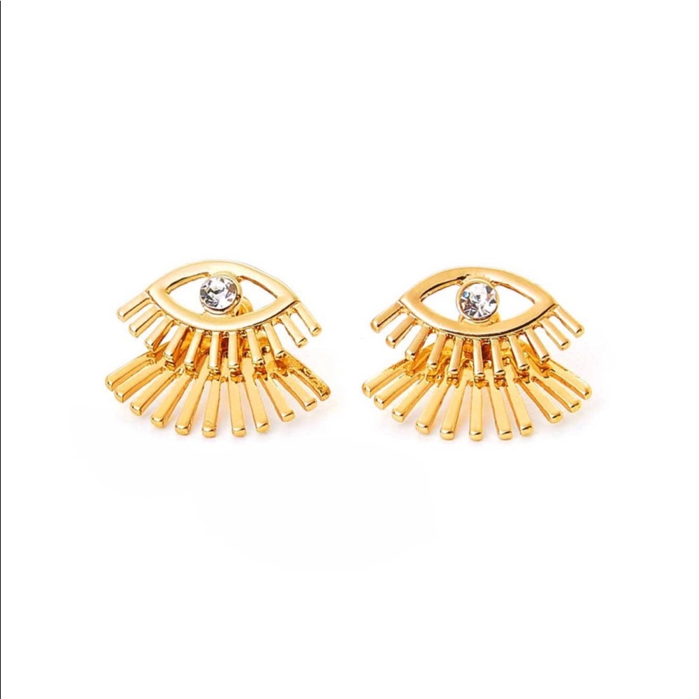 Eyelashes Gold Studs